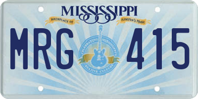 MS license plate MRG415