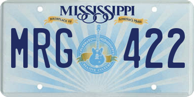 MS license plate MRG422