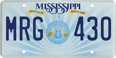 MS license plate MRG430