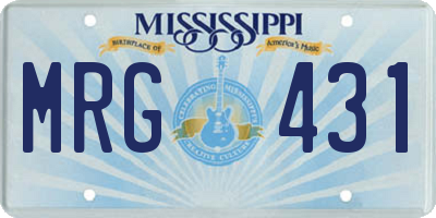 MS license plate MRG431