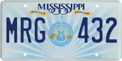 MS license plate MRG432
