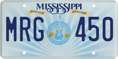 MS license plate MRG450
