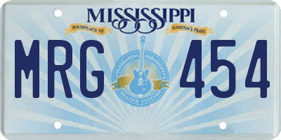 MS license plate MRG454