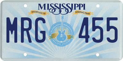 MS license plate MRG455