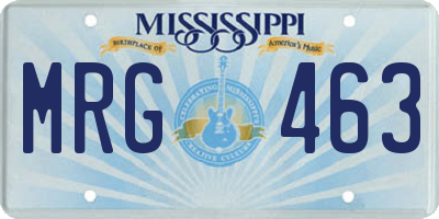 MS license plate MRG463