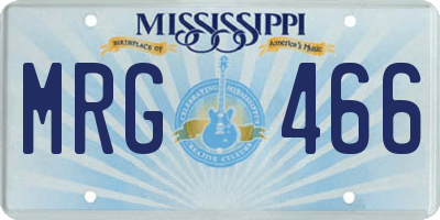 MS license plate MRG466