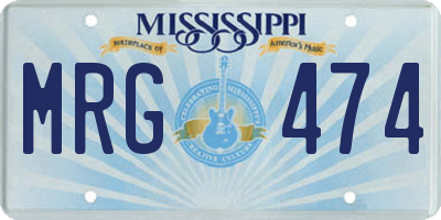 MS license plate MRG474