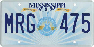 MS license plate MRG475