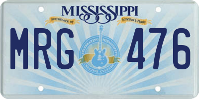 MS license plate MRG476
