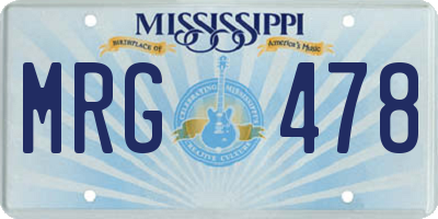 MS license plate MRG478