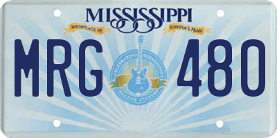 MS license plate MRG480