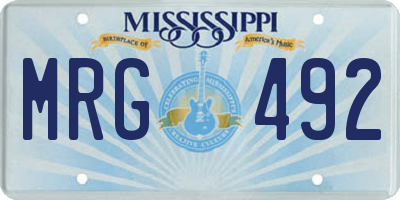 MS license plate MRG492
