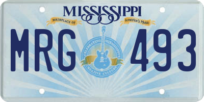 MS license plate MRG493