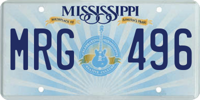 MS license plate MRG496