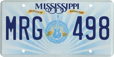 MS license plate MRG498