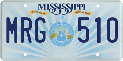 MS license plate MRG510