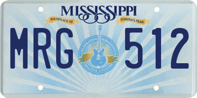 MS license plate MRG512