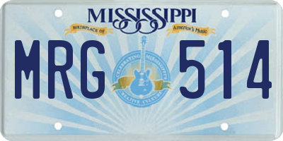 MS license plate MRG514