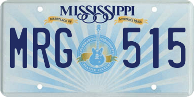 MS license plate MRG515