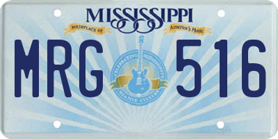 MS license plate MRG516