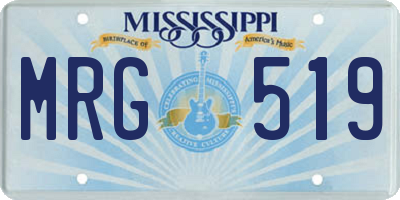 MS license plate MRG519