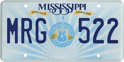 MS license plate MRG522
