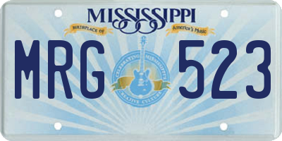 MS license plate MRG523