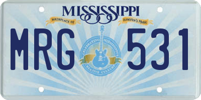 MS license plate MRG531