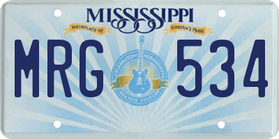 MS license plate MRG534