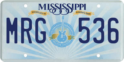 MS license plate MRG536