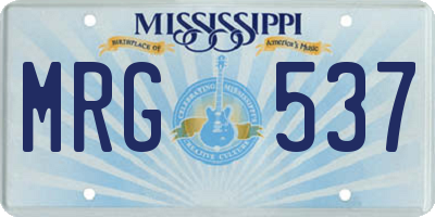 MS license plate MRG537