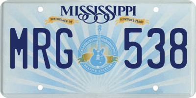 MS license plate MRG538