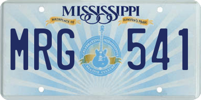 MS license plate MRG541