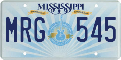 MS license plate MRG545