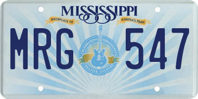 MS license plate MRG547
