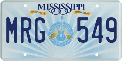 MS license plate MRG549