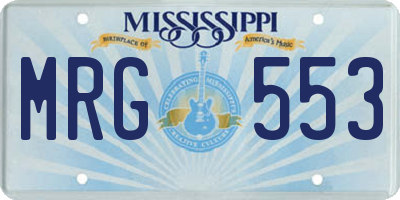 MS license plate MRG553