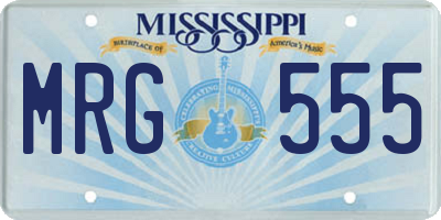 MS license plate MRG555