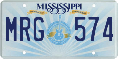 MS license plate MRG574