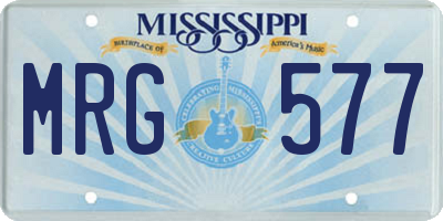 MS license plate MRG577