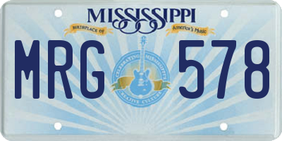MS license plate MRG578