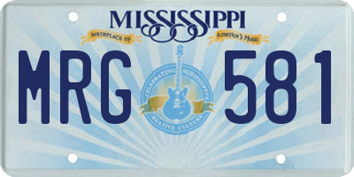 MS license plate MRG581