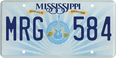 MS license plate MRG584