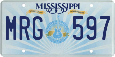 MS license plate MRG597