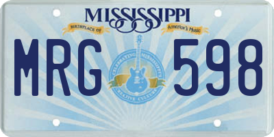 MS license plate MRG598