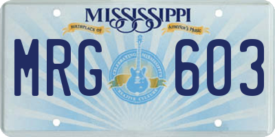 MS license plate MRG603