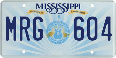MS license plate MRG604
