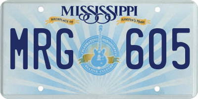 MS license plate MRG605
