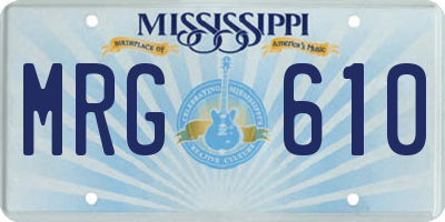 MS license plate MRG610