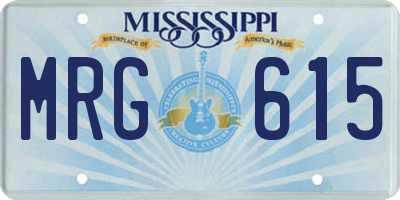 MS license plate MRG615